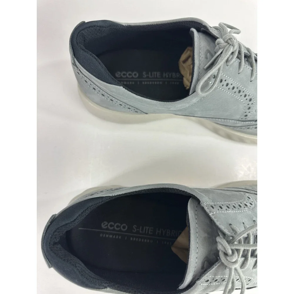 ECCO S Lite Hybrid Grey Oxford Wingtip Shoes Nubuck Brogue EU 45 Men's US 11 - Picture 8 of 16